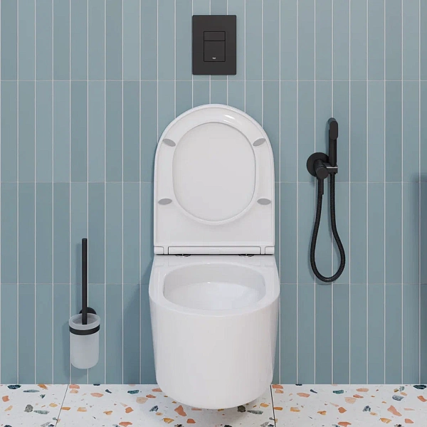 Инсталляция Grohe Rapid SL 38772001 с подвесным унитазом OLIVE'S VR30116DP, смыв "Торнадо", сиденье микролифт