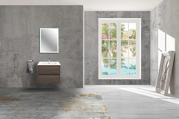 Тумба под раковину Vincea Gio 600 подвесная, 2 выкатных ящика soft-close, R.Oak