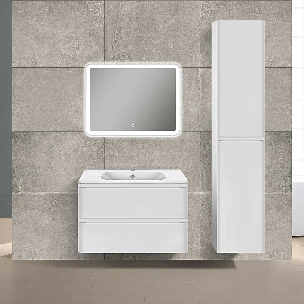 Тумба под раковину Vincea Vico 800 подвесная, 2 выкатных ящика soft close, G.White
