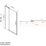 Душевая дверь Vincea Extra VDP-1E8090CG, 800/900, хром, стекло тонированное