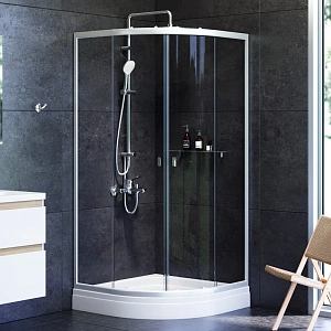 W88E-205-090MT64 X-Joy Twin Slide,  Душевое ограждение c поддоном, 90x90, профиль мат хром