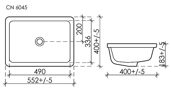 Интегрированная раковина Ceramica Nova Element CN6045, 55.2 см