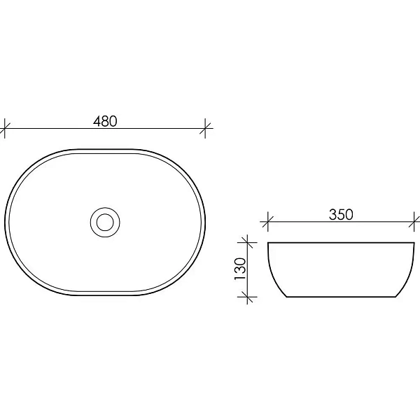 Накладная раковина Ceramica Nova Element CN5010, 48 см