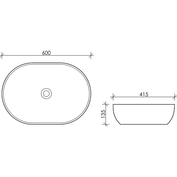 Накладная раковина Ceramica Nova Element CN5009, 60 см