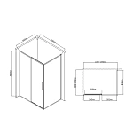 Душевой уголок Vincea Slim-U VSR-2SU9012CLB, 1200*900, м.черный, стекло прозрачное