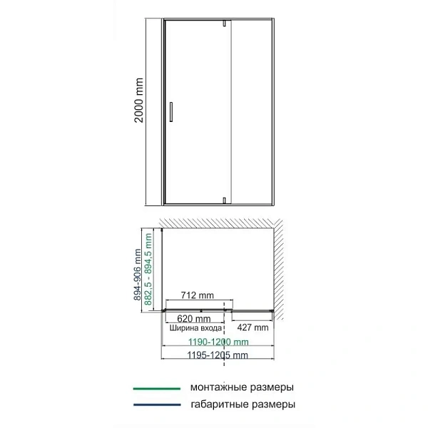 Душевой уголок WasserKRAFT Neime 120х90 см 19P07