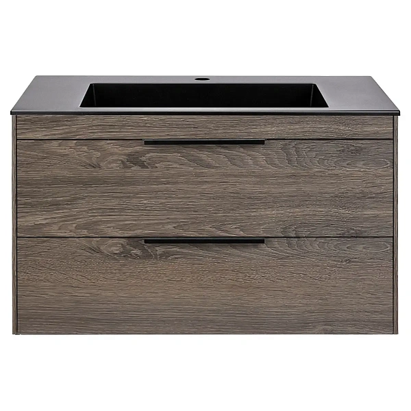 Тумба под раковину Vincea Chiara 2D 800 подвесная, 2 выкатных ящика soft-close, R.Oak