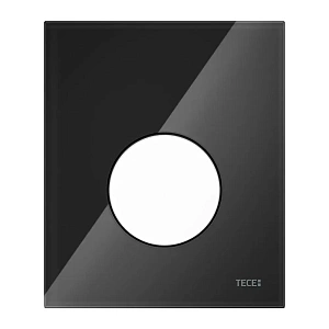 Стеклянная кнопка смыва Tece TECEloop 9242654 стекло черное, клавиша белая