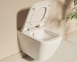 Система инсталляции для унитазов VITRA V12 762-5800-01 с кнопкой смыва 740-0511 + унитаз подвесной VITRA Integra 7082B003-0075 безободковый