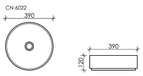 Накладная раковина Ceramica Nova Element CN6022, 39 см