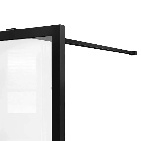 Душевая перегородка Vincea Walk-In VSW-1HC100CFB, 1000*2000, черный, стекло прозрачное/рифленое
