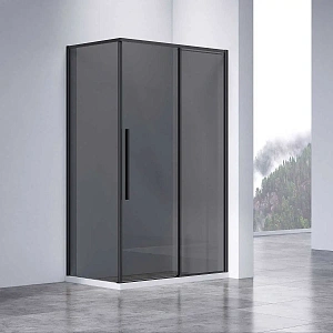 Душевой уголок Vincea Slim-N VSR-4SN9014CGB, 1400*900, черный, стекло тонированное
