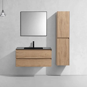 Тумба под раковину Vincea Luka 1000 подвесная, 2 выкатных ящика soft-close, N.Oak