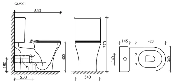 Унитаз-компакт Ceramica Nova Fortuna Rimless CN9001 безободковый