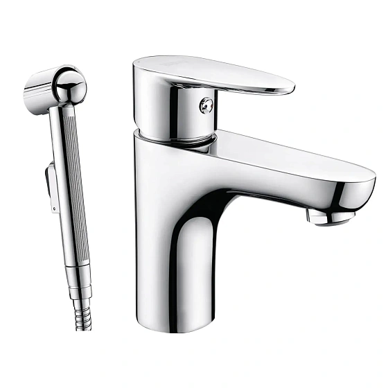 Смеситель для раковины с гигиеническим душем WasserKRAFT Leine 3508