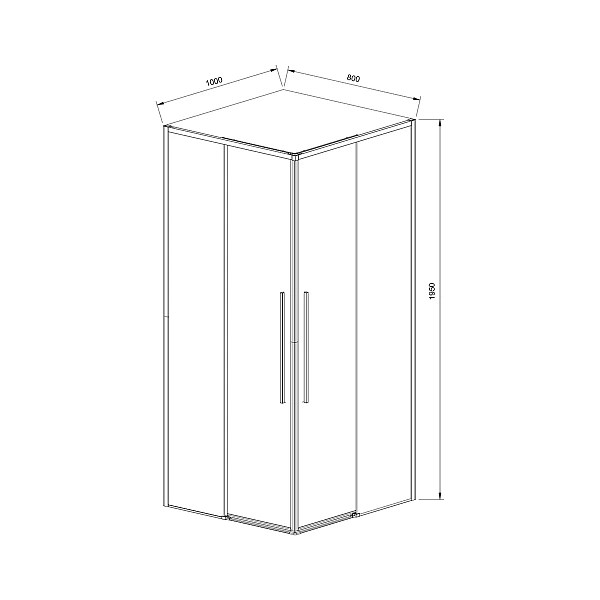 Душевой уголок Vincea Slim-N VSS-4SN8010CL, 1000*800, хром, стекло прозрачное
