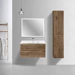 Тумба под керамическую раковину Mia Slim 900 подвесная, 2 выкатных ящика soft close, V.Oak