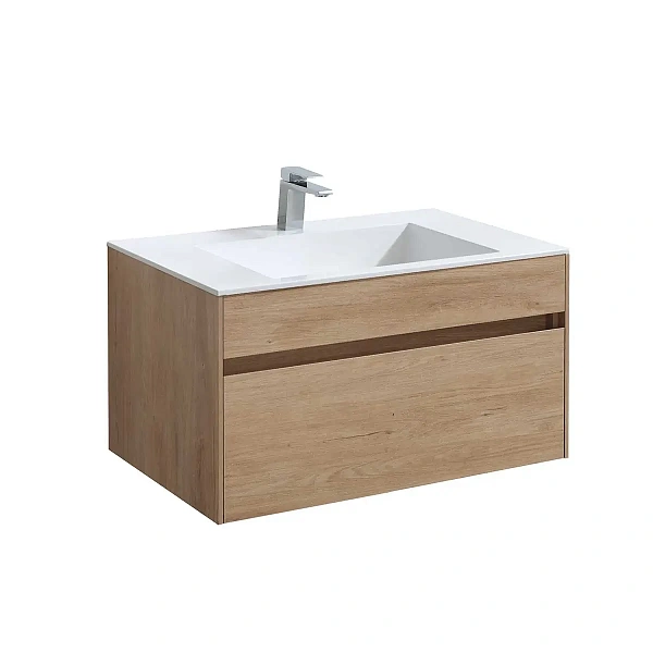 Тумба под раковину Vincea Chiara 800 подвесная, 1 выкатной ящик soft-close, N.Oak