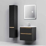 M85AFHX0652BM X-Joy, База под раковину, подвесная, 65 см, 2 ящика, черный матовый