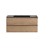 Тумба под раковину Vincea Luka 1000 подвесная, 2 выкатных ящика soft-close, N.Oak