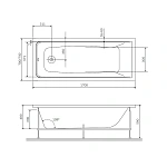 Акриловая ванна 170х70 AM.PM Gem W90A-170-070W-A