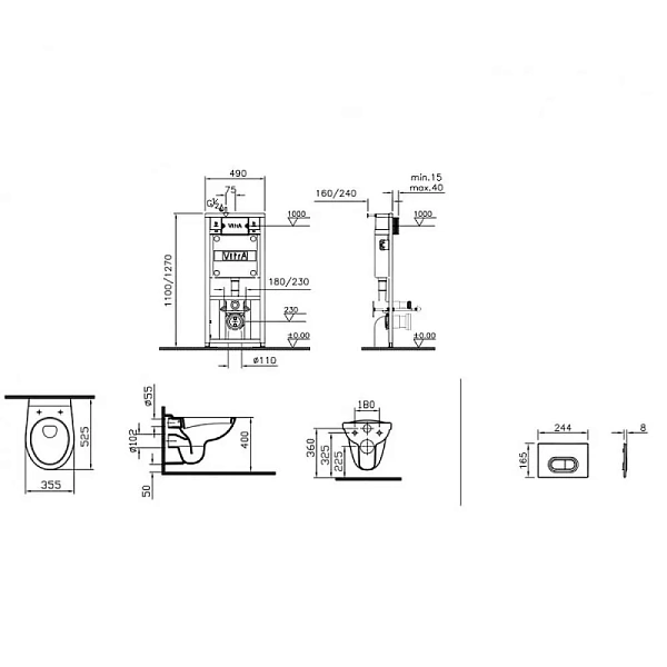 Инсталляция с унитазом VITRA Normus 9773B003-7201