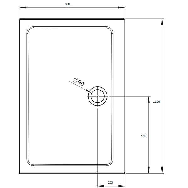 Поддон для душа Radaway Doros D Compact 110x80 SDRD1180-05