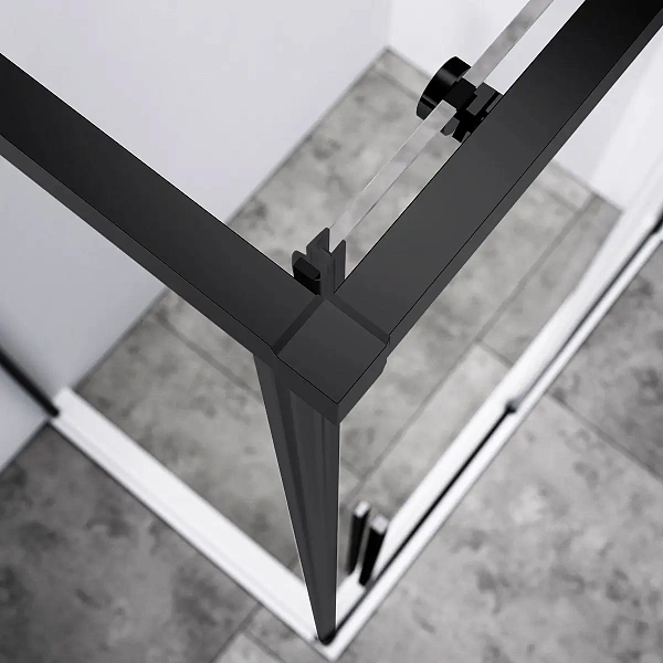 Душевой уголок Vincea Slim-N VSR-4SN9014CLB, 1400*900, черный, стекло прозрачное