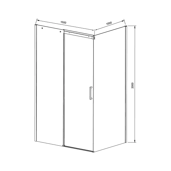 Душевой уголок Vincea Dice VSR-4D1015CL, 1500*1000, хром, стекло прозрачное