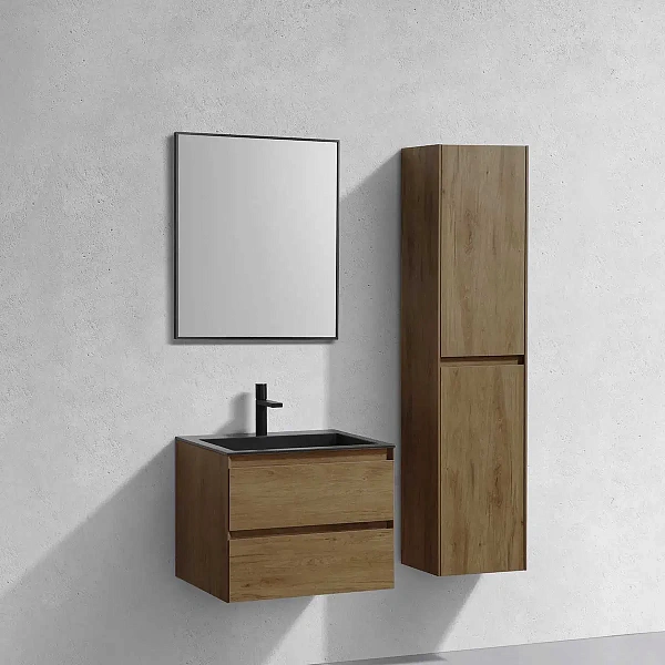 Тумба под раковину Vincea Luka 600 подвесная, 2 выкатных ящика soft-close, T.Oak