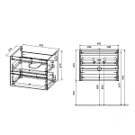 Тумба под раковину Vincea Luka 600 подвесная, 2 выкатных ящика soft-close, R.Oak
