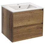 Тумба под раковину Vincea Gio 600 подвесная, 2 выкатных ящика soft-close, T.Oak