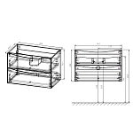 Тумба под раковину Vincea Mia 750 подвесная, 2 выкатных ящика soft close, G.White