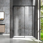 Душевая дверь Vincea Lugano VDS-1L150CLB-1, 1500, черный, стекло прозрачное