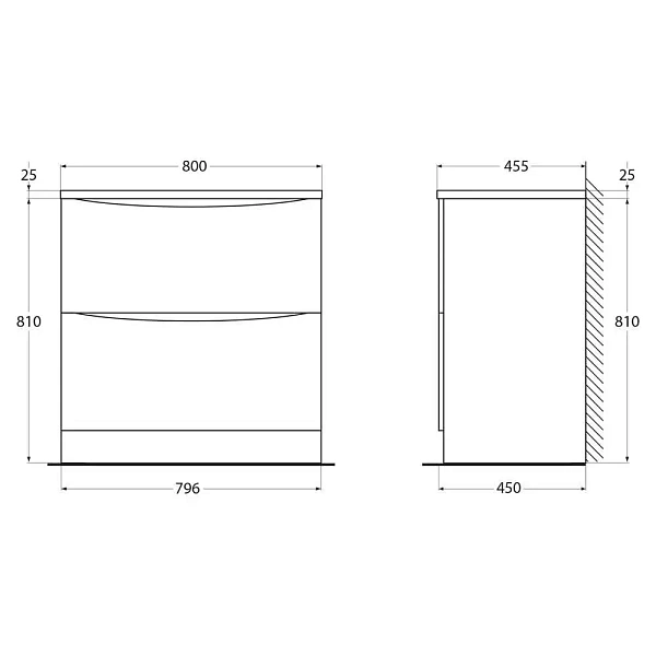 Тумба под раковину напольная BelBagno ACQUA-800-2C-PIA-BL, 80 см