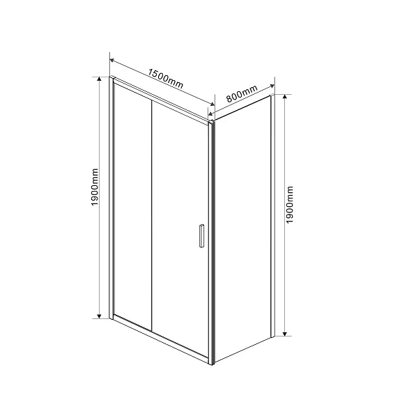 Душевой уголок Vincea Garda VSR-1G9015CLGM, 1500*900, вороненая сталь, стекло прозрачное