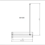 Душевая перегородка Vincea Walk-In HR VSW-4HR800CGB, 800*2000, черный, стекло тонированное
