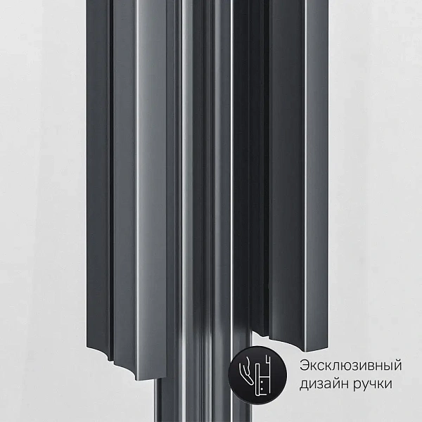 W90G-401-090BT Душевое ограждение Gem 1/4 Rond 90x90 стекло прозрачное, профиль черный матовый, без