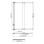 Стеклянная шторка для ванны WasserKRAFT Dill 100х140 см 61S02-100 Wassershutz