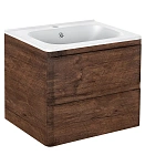 Тумба под раковину Vincea Vico 600 подвесная, 2 выкатных ящика soft close, R.Wood