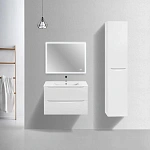 Тумба под керамическую раковину Mia Slim 800 подвесная, 2 выкатных ящика soft close, G.White