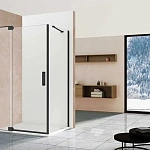 Душевой уголок Vincea Extra VSR-1E101110CLB, 1000/1100*1000, черный, стекло прозрачное