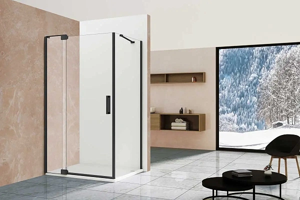 Душевой уголок Vincea Extra VSR-1E101110CLB, 1000/1100*1000, черный, стекло прозрачное