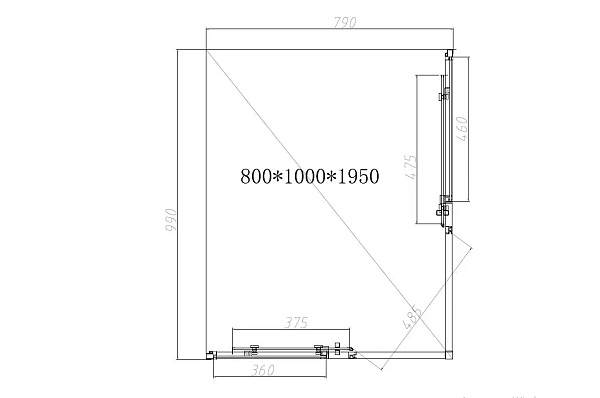 Душевой уголок Vincea Slim-N VSS-4SN8010CL, 1000*800, хром, стекло прозрачное