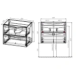 Тумба под керамическую раковину Mia Slim 600 подвесная, 2 выкатных ящика soft close, G.White