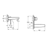 Встраиваемый смеситель для раковины VITRA Root Square A42738EXP