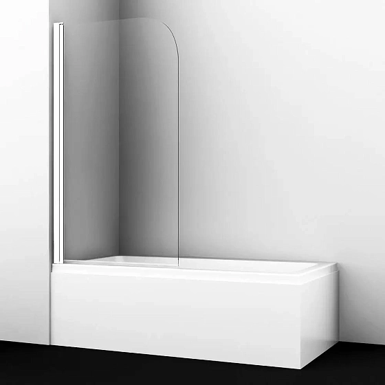 Стеклянная шторка для ванны WasserKRAFT Leine 80х140 см 35P01-80WHITE