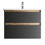M85AFHX0802BM X-Joy, База под раковину, подвесная, 80 см, 2 ящика, черный матовый