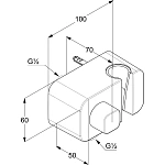 Шланговое подключение для душа с запорным вентилем Kludi A-QA 6556205-00