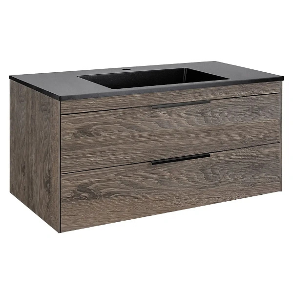 Тумба под раковину Vincea Chiara 2D 1000 подвесная, 2 выкатных ящика soft-close, R.Oak